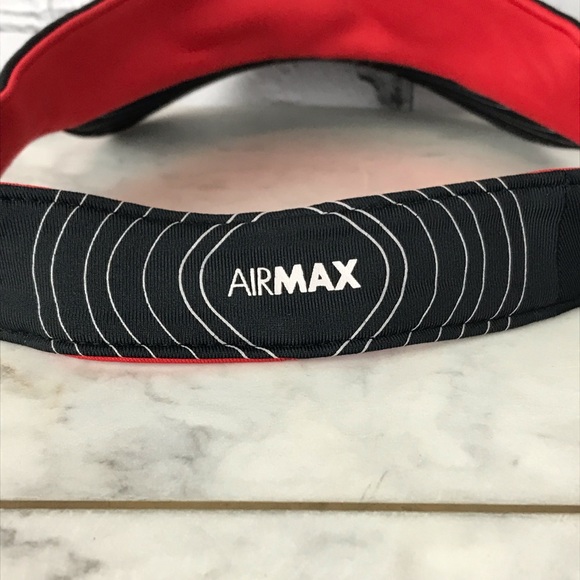 Nike AirMax Adult Unisex One Size Black & Red Vintage Y2K 2000’s Visor Hat & Cap - Picture 5 of 8